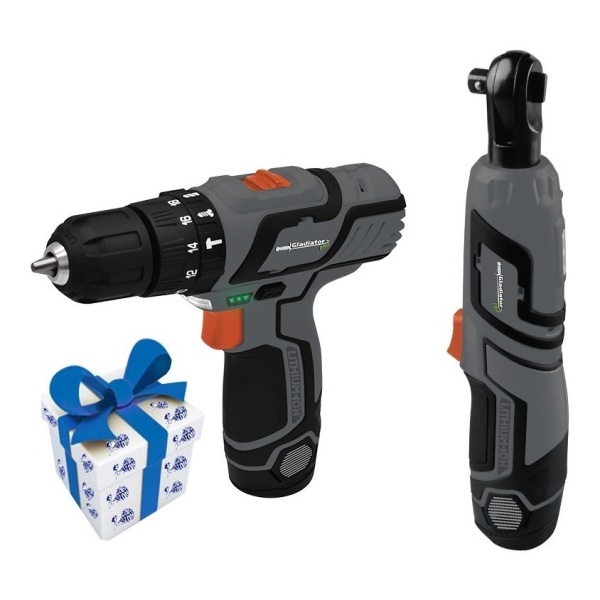 Kit Taladro Percutor + Llave Cricket Recargable Gladiator