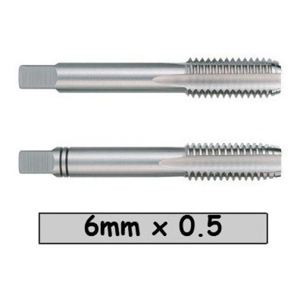 Juego Kit Set De 2 Piezas De Macho 6mm X 0.5 Cód M6m050