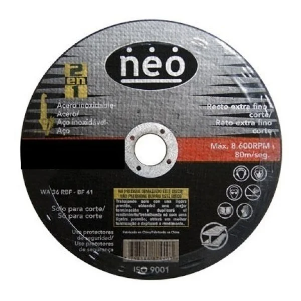 Pack 10 Discos De Corte Fino 41/2 PuLG 115x0.8x22,2mm Neo