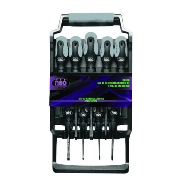 Set Juego De Destornilladores 9 Piezas En Blister Neo D809h