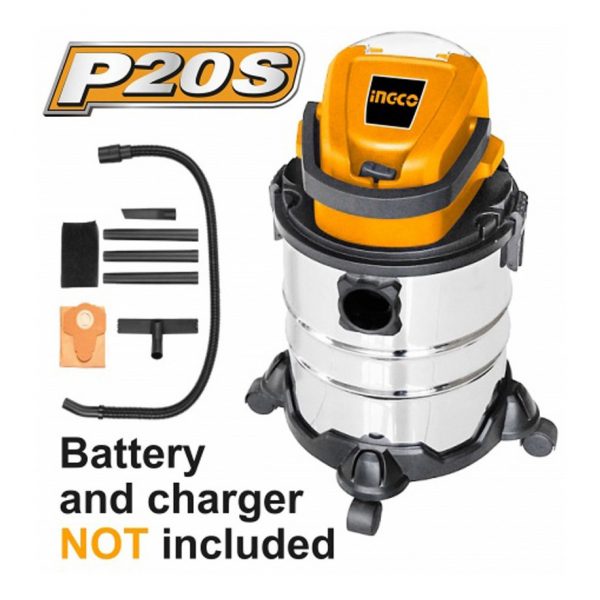Aspiradora P20s 20lts Bateria 20volt Ingco Cvli2005 + Regalo