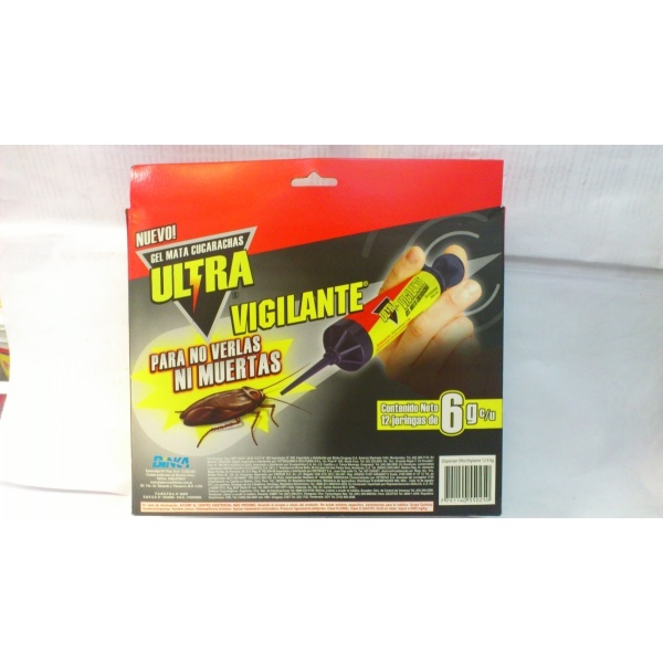 Caja 12u Gel En Jeringa Mata Cucaracha Vigilante Veneno Cebo