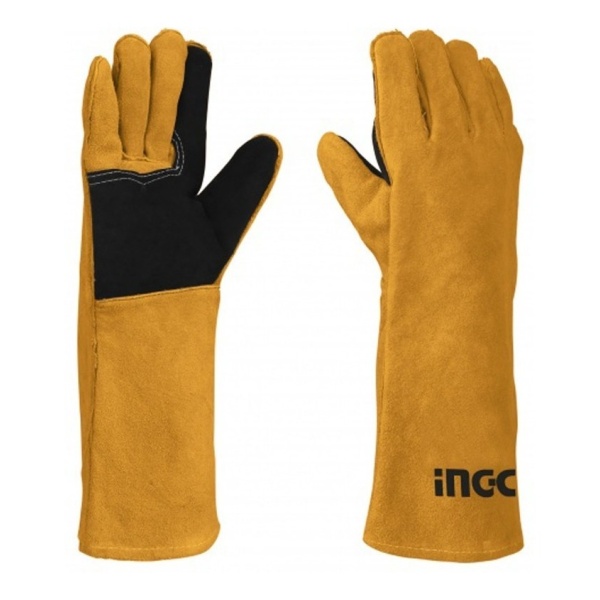 Par De Guantes Cuero Largo 16 Pulgadas Soldador Ingco Hgvw02