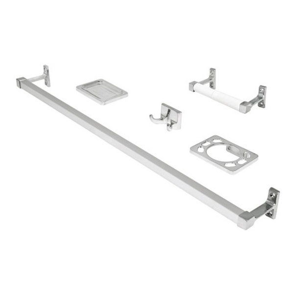 Kit Para Baño 5 Piezas Con Toallero De Barra Foset-basic
