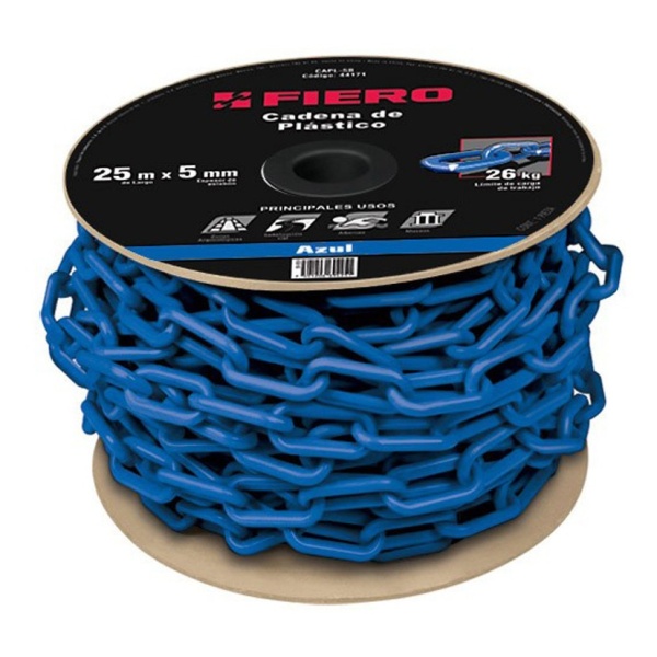 Cadena Plástica Azul 3mm Fiero Precio X Mt