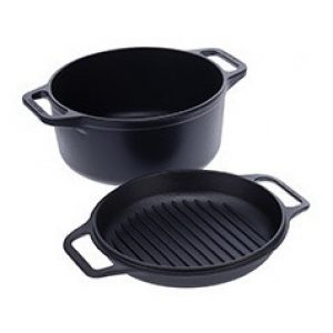 Olla C/tapa Doble Uso Hierro Esmaltado 6lt./26cm. C/asas Ref
