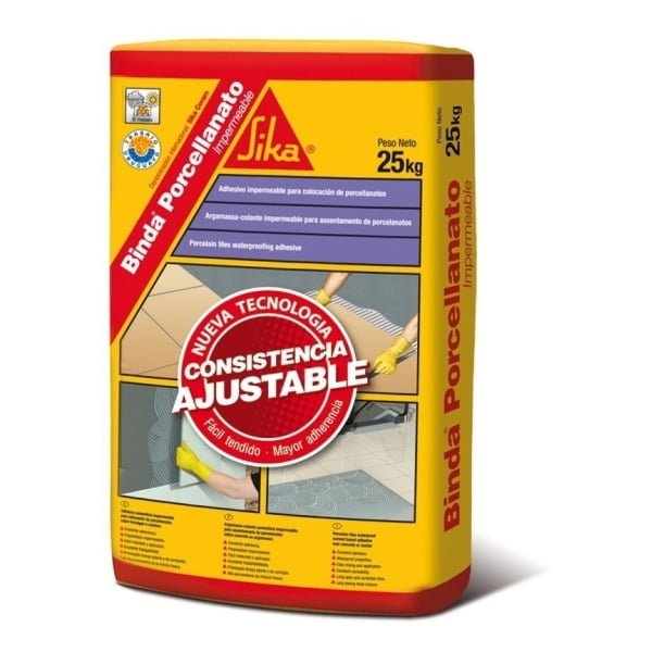 25kg Binda Porcelanato Impermeable Cemento Adhesivo En Polvo