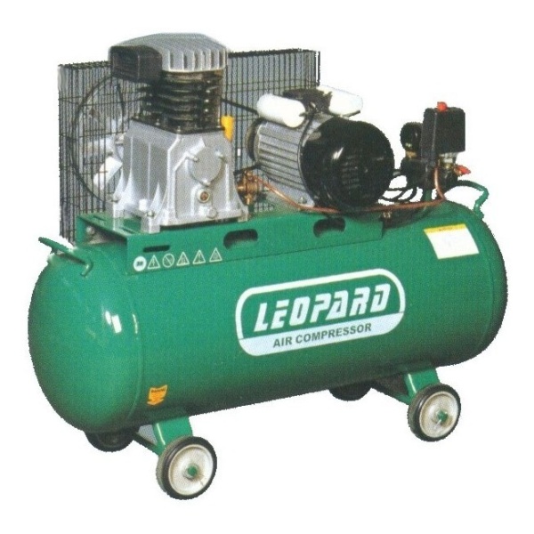 Compresor De Aire A Polea Monofasico Leopard 100lt 3hp 2500w