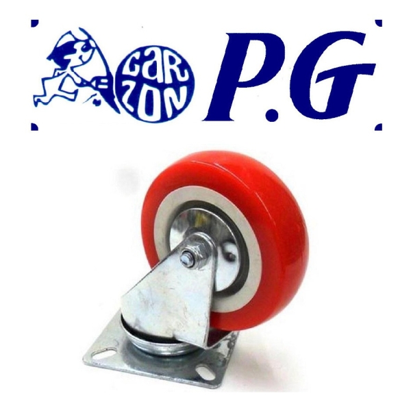 Pack 4 Ruedas Roja 3 PuLG Plástica C Base Metal Vj-sr3r P G