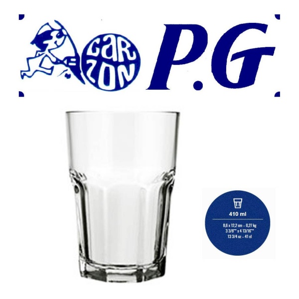 Pack 4 Vaso Agua 410ml Bristol Nadir Pintureria Garzon