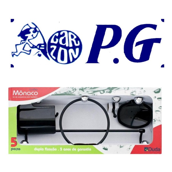 Accesorio Para Baño Monaco 5 Piezas Cromado Negro P G