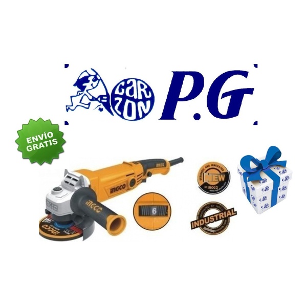 Amoladora Angular Ingco 125mm 1010w Vel Variable + Regalo
