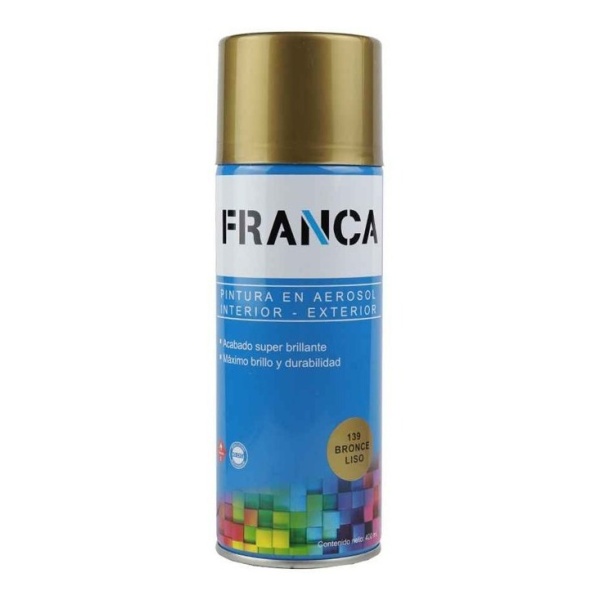 Esmalte Aerosol Bronce Liso 400ml. Ref.139 Franca