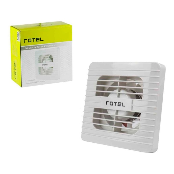 Extractor De Aire Para Baño 4 Pulgadas 12w 150x150mm Rotel