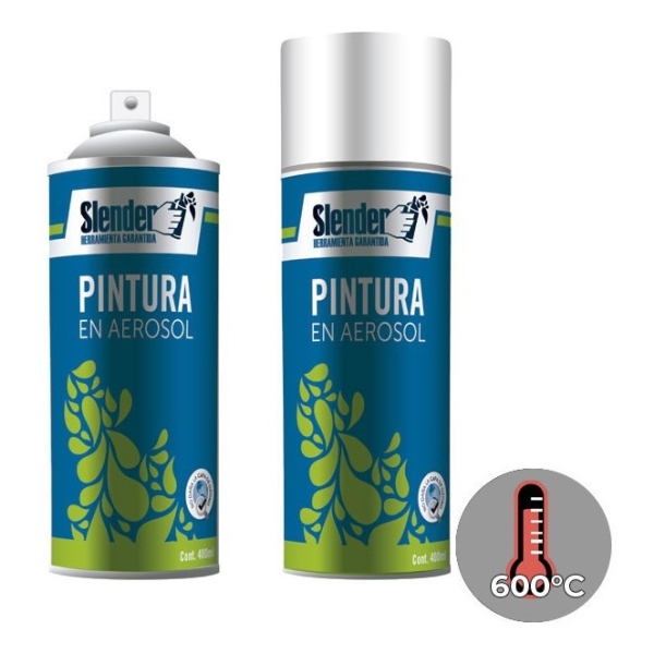 Pintura Aerosol Slender 400ml Alta Temperatur Aluminio 600°c