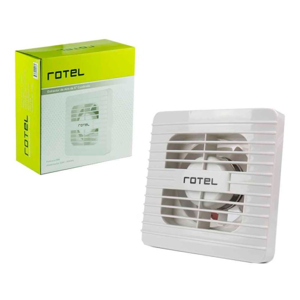 Extractor De Aire Para Baño 6 Pulgadas 25w 200x200mm Rotel