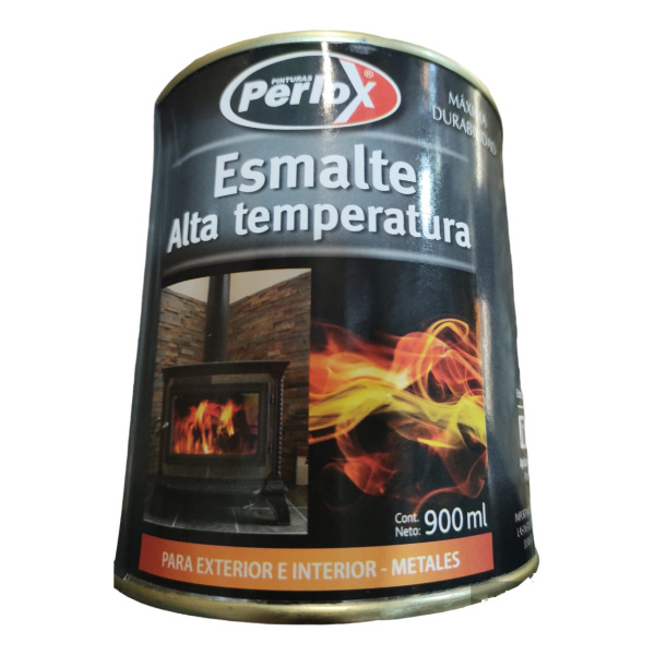 Esmalte Sintético Alta Temperatura Perlox 900ml Negro P G