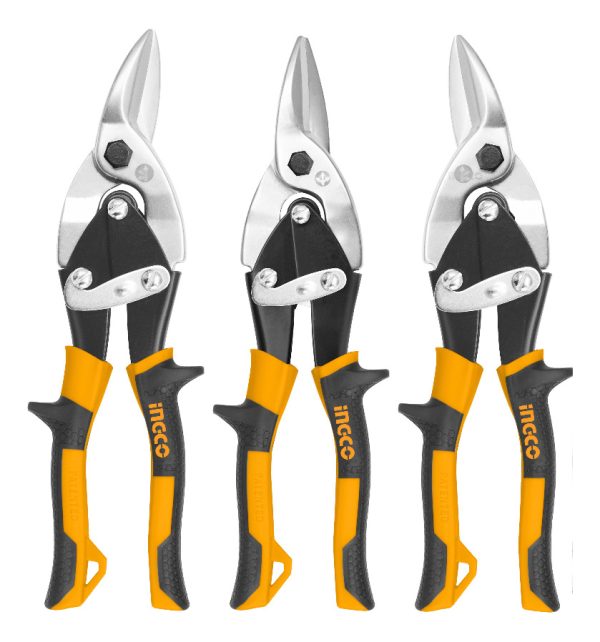 Kit 3 Tijeras Para Cortar Chapa 10 Pulgadas Ingco Htsnk0110