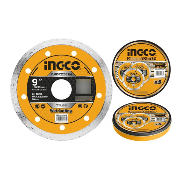 Set Lata Con 5 Discos De Widia Continuo 230mm 9 Ingco