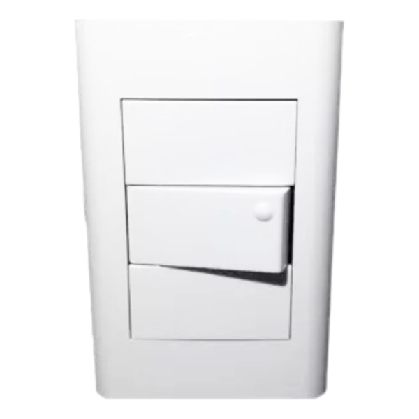 Plaqueta + 1 Llave Modulo Unipolar Linea Molveno En Blanco