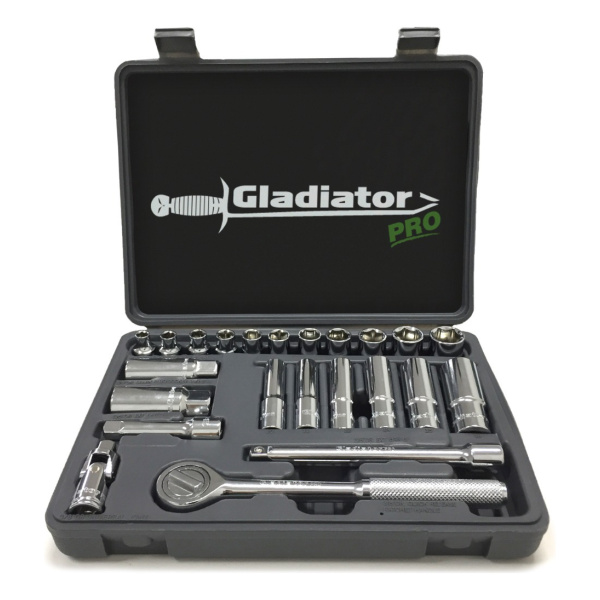 Juego De Tubos Dados 3/8 23 Piezas Gladiator Pro Jt8233/8