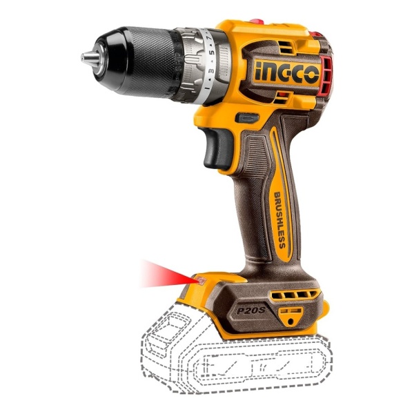 Atornillador Taladro Percut 60nm Bl A Bateria 20v 13mm Ingco