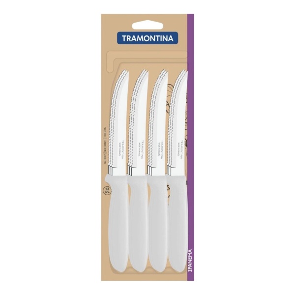 Juego De Cuchillos Para Asado Tramontina Ipanema X 12 Blanco