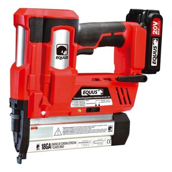 Clavadora Grapadora Inalámbrica 20v Equus + Accesorios - Pg