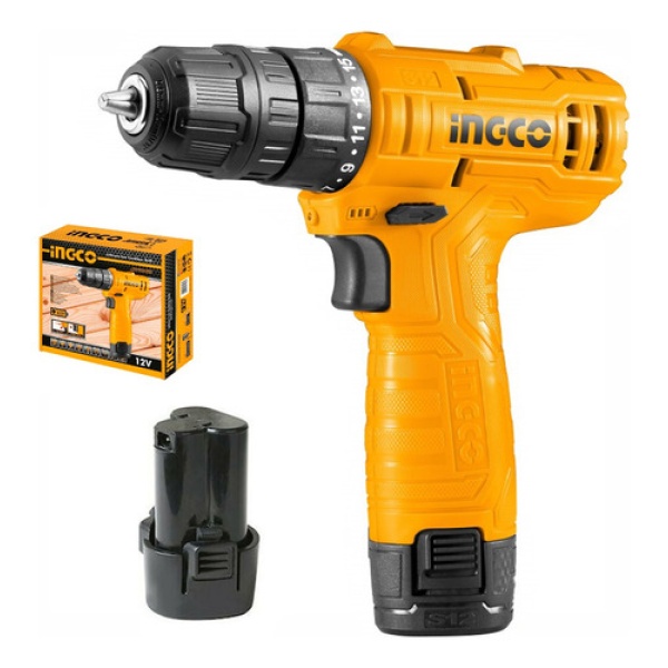 Taladro Atornillador Inalámbrico 12v + 1 Batería Color Amari