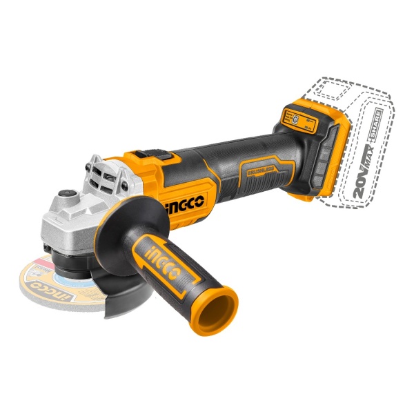 Amoladora Angular 4 1/2  Ingco Cagli1151 A Bateria 20 Volt Li