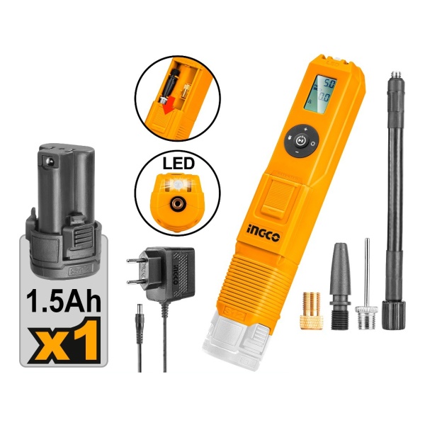 Mini Compresor Inflador A Bateria 12v Ingco Cacli12011 P G