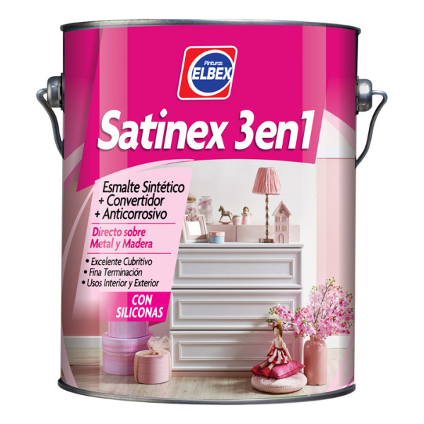 1lt Esmalte Sintetico Semibrillo Elbex Satinex 5 Colores - Imagen 2