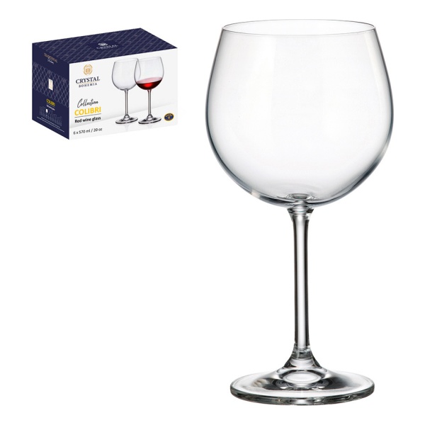 Pack 6 Copa De Cristal 570ml Colibri Bohemia P G