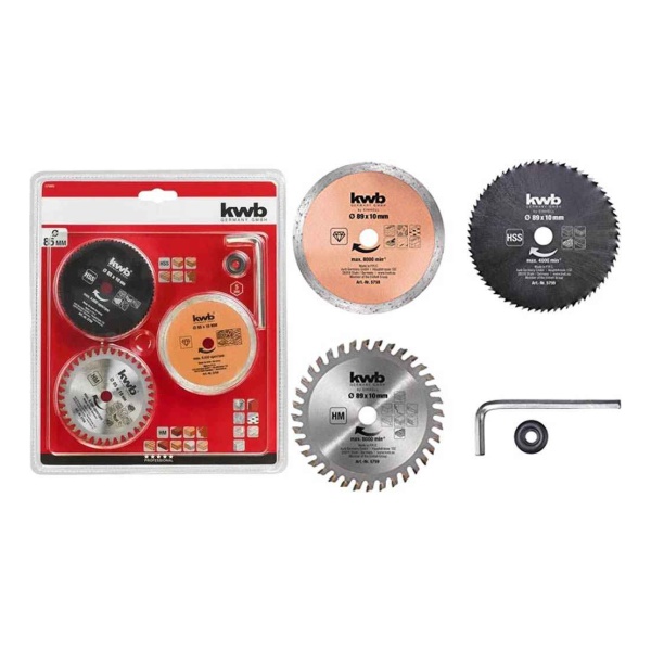 Kit Discos De 89mm Para Mini Sierra Circular 3pz Kwb Einhell