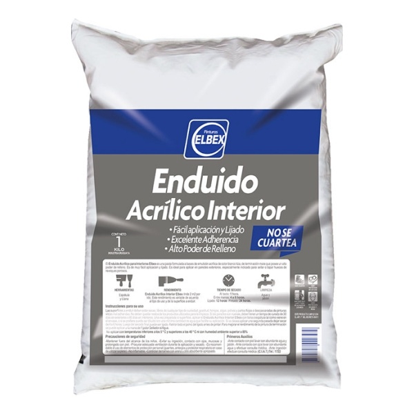 18k Enduido Plástico Para Interior Interiores Elbex O Belco