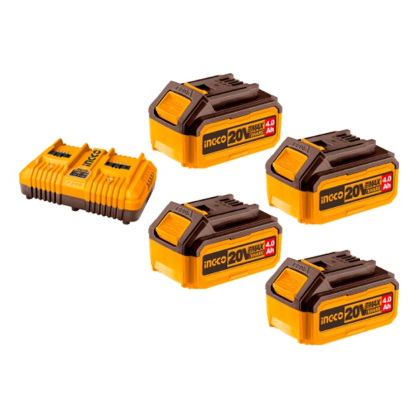 Set X 4 Baterias 4 Amp 20v + Cargador + Valija Fbcli20244