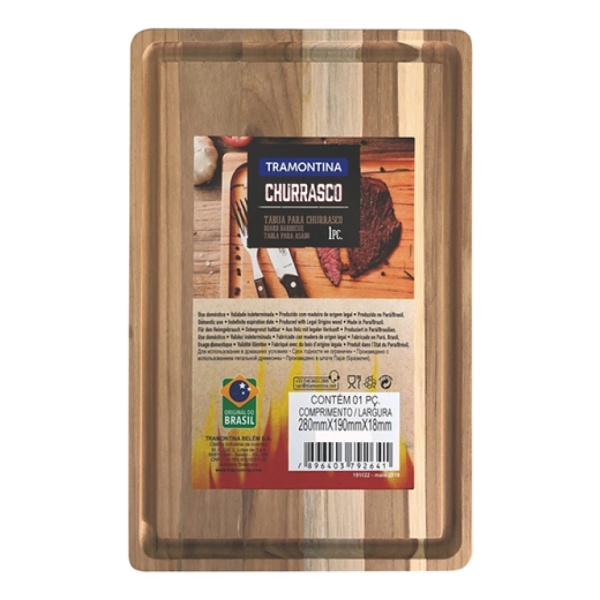 Tabla Rectangular 33 X 20cm. Churrasco