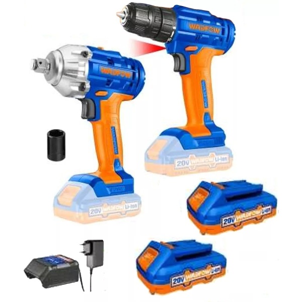 Kit Llave De Impacto + Taladro Atornillador 20v P20s Wadfow