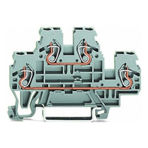 Bornera De Doble Piso Para Riel 2,5mm2 Gris