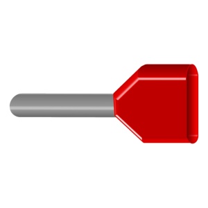 Terminal Tipo Pino P/2 Conduct., Cal. 2x1mm2, Rojo