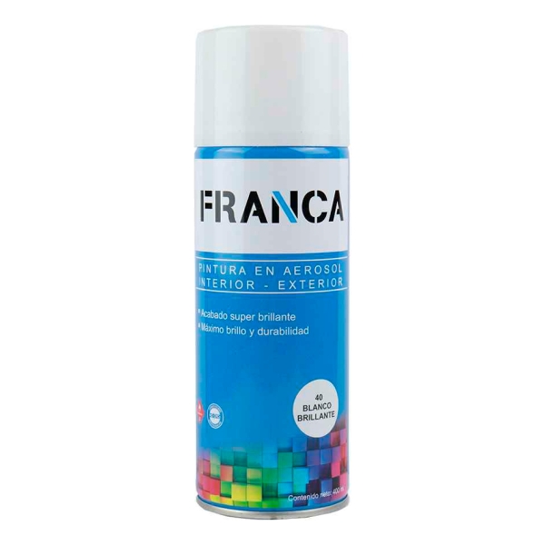 Esmalte Aerosol Blanco Brillante 400ml. Ref.40 Franca