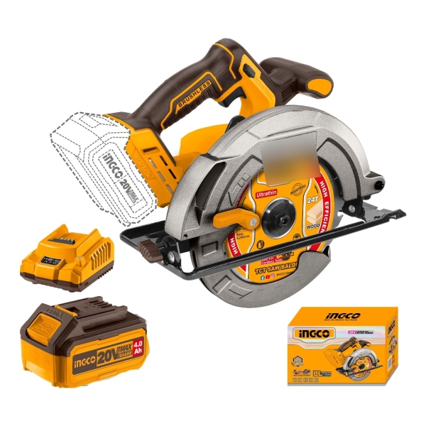 Sierra Circular 20v + Bat 4ah + Carg Ingco Csli18511 Color