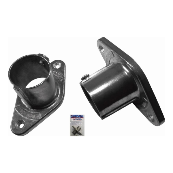 Soporte Aluminio Pulido P/barrote Curvo Extender X Par