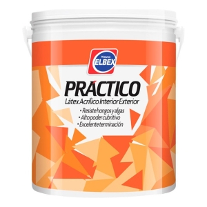 18l Pintura Elbex Practico Latex Int Ext Lavable + Regalo!