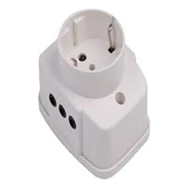 Tomacorriente Exterior Schuko + 2 Tomas 3 En Línea C84554