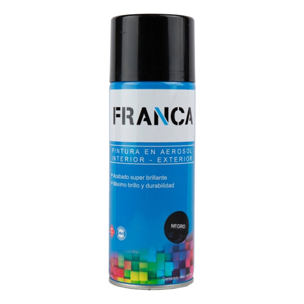 Esmalte Aerosol Negro Mate 400ml. Ref.4 Franca
