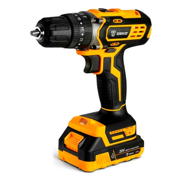 Taladro Percutor A Batería Deko Dkcd20id01-h10 10mm 42nm