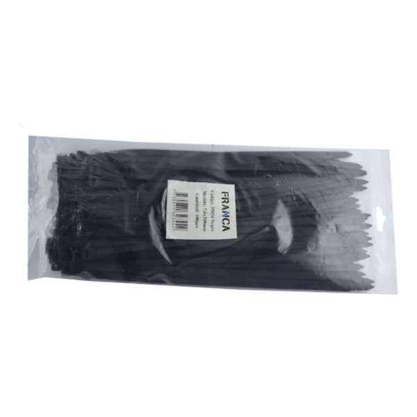Precinto 7.6 X 300mm. (bolsa X 100un.) Negro Franca