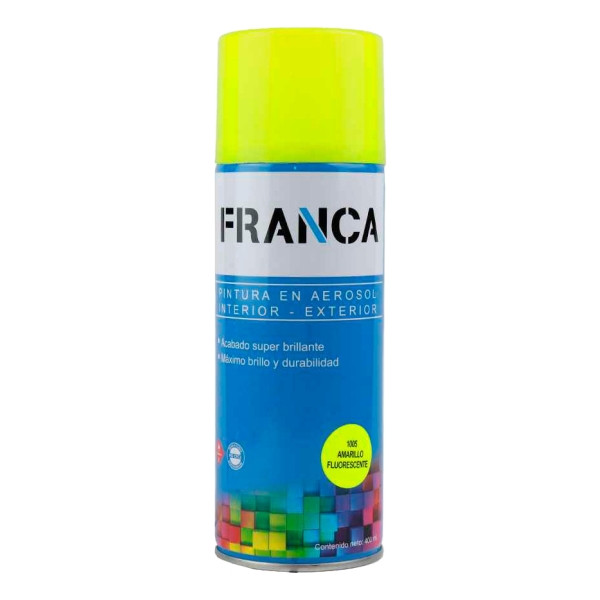 Esmalte Aerosol Amarillo Fluorescente 400ml. Ref.1005 Franca