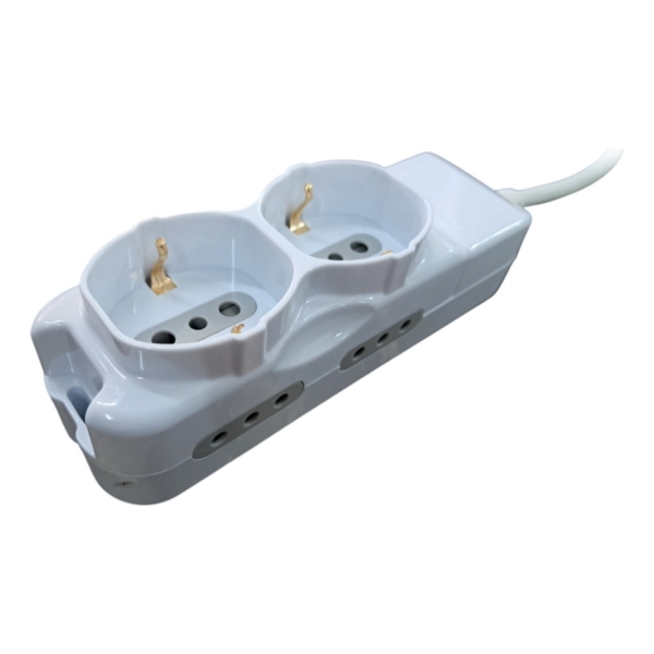 Alargue 3x1mm 2 Schuko + 4 Modular 3mts Naf